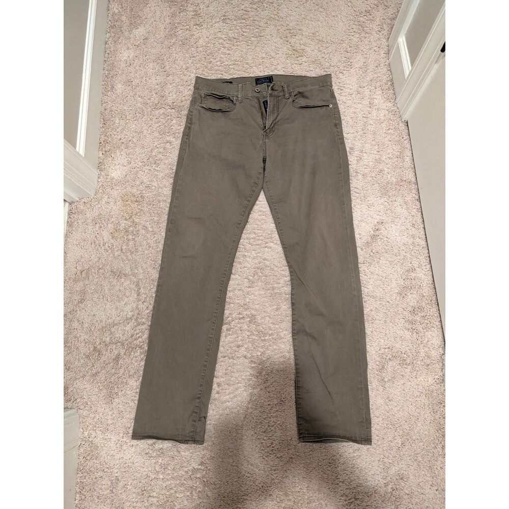Lucky Brand 121 Heritage Slim Pants Men's 34x34 Khaki Stretch Twill 5-Pocket